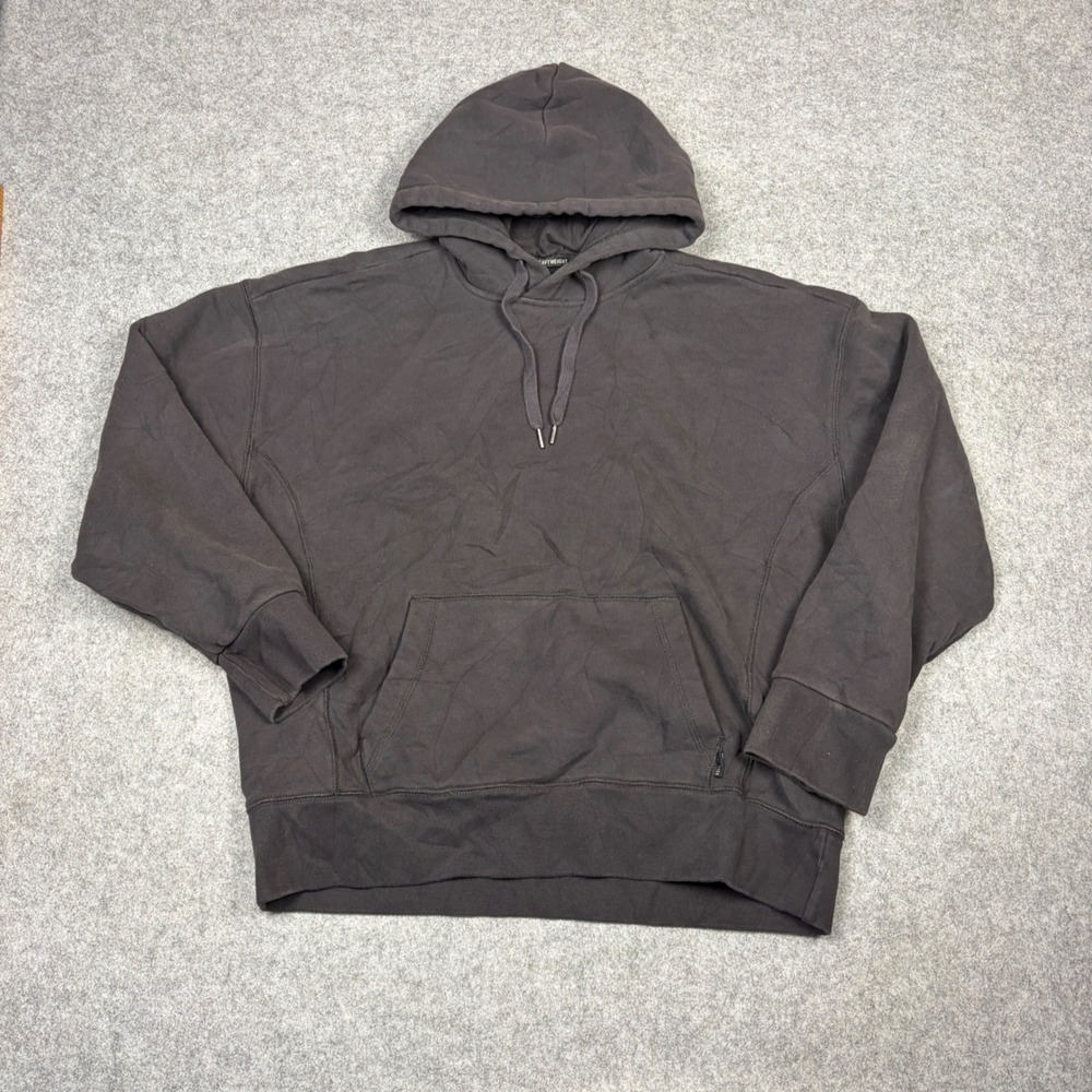 Hollister Relaxed Fit Hoodie Mens XL Faded Black Heavyweight Fleece Pullover